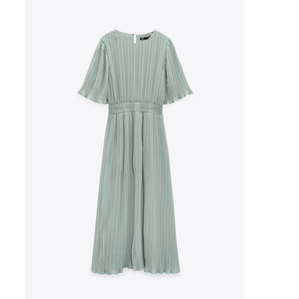ZARA PLEATED MIDI DRESS